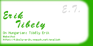 erik tibely business card